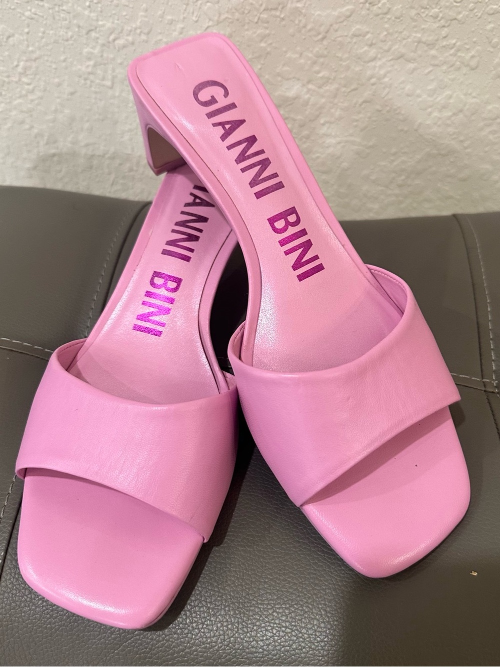 Gianni Bini Bubblegum Pink Slide Mules